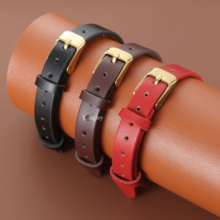 6mm 8mm 10mm Da Mềm NATO Dây Đeo Đồng Hồ Dây Đơn Vòng Hoa Văn Tre Mịn Cho Nữ | Dây đeo cổ tay thay thế mỏng Dainty Khóa vàng
