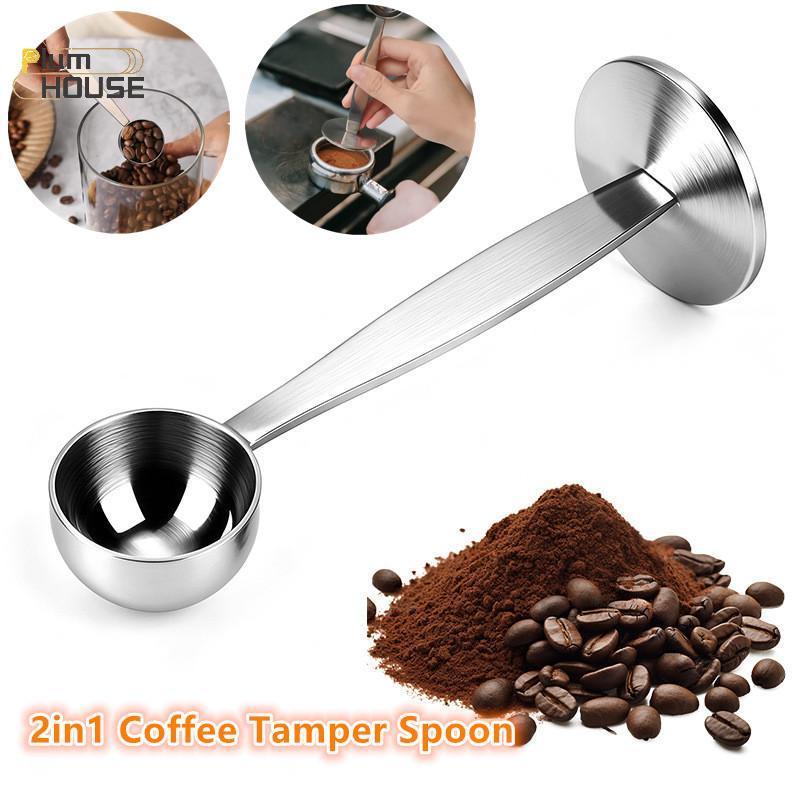 Muỗng Cà Phê Bằng Thép Không Gỉ 2 Trong 1 PlumHOUSE 15 / 20 / 30ml Tamping Thìa Cà Phê Đa Năng Kép Bột Búa Tamper Để Đo Và Tamping VN