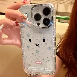 Mifft thỏ áp dụng cho 16 vỏ điện thoại iPhone17 kim cương lấp lánh sao vỏ 14/13/11Pro