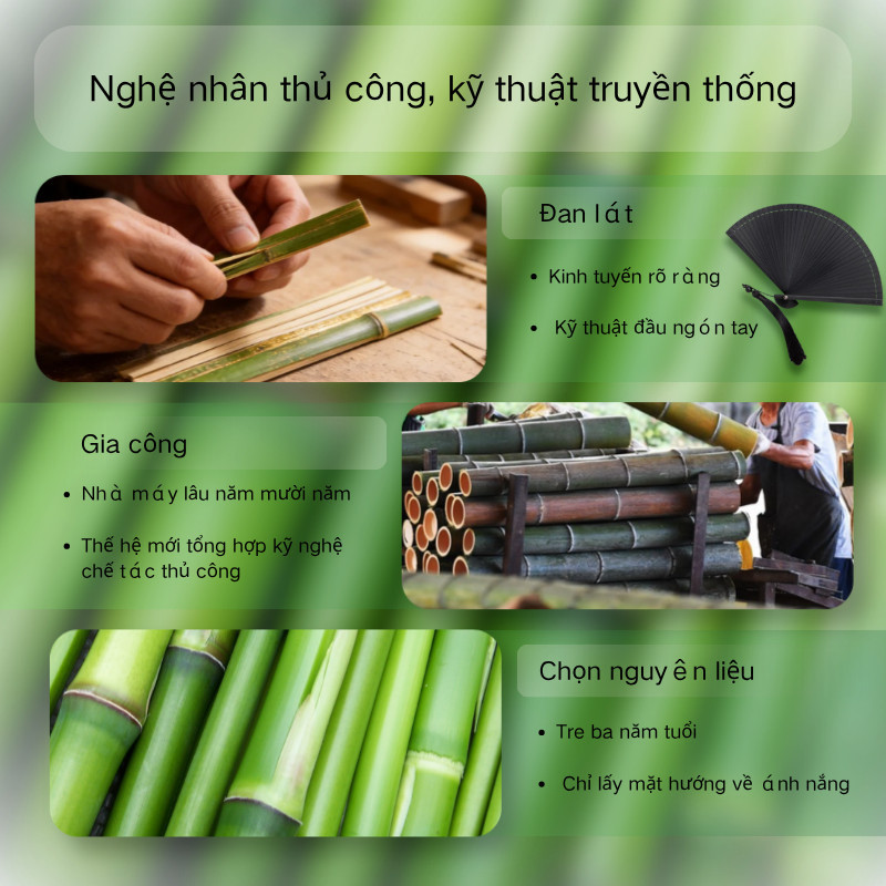 Quạt Tre Cầm Tay - Thiết Kế Gấp Gọn, Tua Rua Trang Trí, Lý Tưởng Làm Đạo Cụ Ảnh, Phụ Kiện Thời Trang & Quà Tặng Độc Đáo