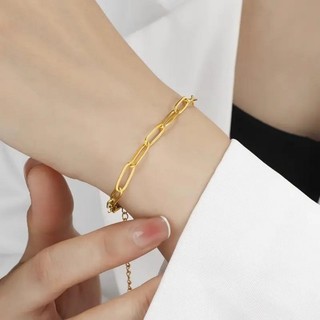 Vòng tay thép titan màu vàng thanh lịch, dễ điều chỉnh - Phù hợp làm quà tặng hoặc đeo hàng ngày