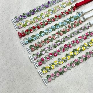 Dây đeo áo ngực hoa MODOMINO, Dây đeo vai bằng vải Polyester chống trượt, Hoa ngọt ngào thời trang có thể điều chỉnh Thắt lưng đeo vai hoa có thể tháo rời Váy dự tiệc cưới