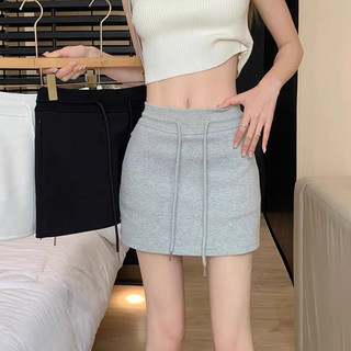Váy ngắn ôm dáng chữ A cạp cao dây rút chất nỉ kèm quần bảo hộ, váy chữ A ôm gọn dáng Nữ Women