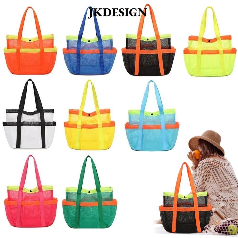 Túi đựng đồ đi biển bằng lưới JKDESIGN, Túi Tote đi biển di động có thể gập lại, Túi xách bơi thoáng khí dung tích lớn khô nhanh đa năng dành cho đồ bơi du lịch