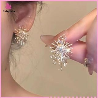 Eshylala - Bông tai hình bông tuyết zircon giả ngọc trai lấp lánh, thời trang cho nữ, quà tặng hoàn hảo cho tiệc Giáng sinh [MỚI]
