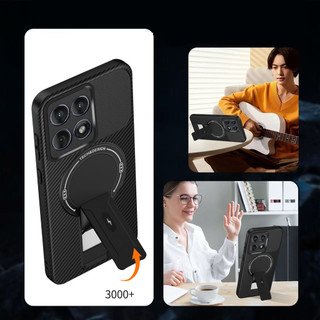 Dành Cho Motorola Moto Edge 60 Fusion / 60 5G / 60s Ốp điện thoại Carbon Tecture Cứng Cạnh Mềm Có Thể Gập Lại Đứng Chống Sốc Chống Rơi Mỏng Bao