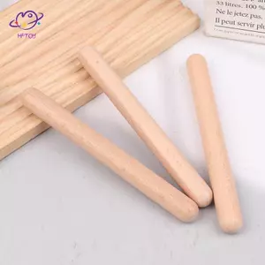 HFTOY 1 / 2 Chiếc Trống Gỗ Sti Âm Nhạc Cổ Điển Nhịp Điệu Sti Dành Cho Người Mới Bắt Đầu Bộ Gõ Nhạc Cụ Âm Nhạc Trẻ Em Đồ Chơi ~