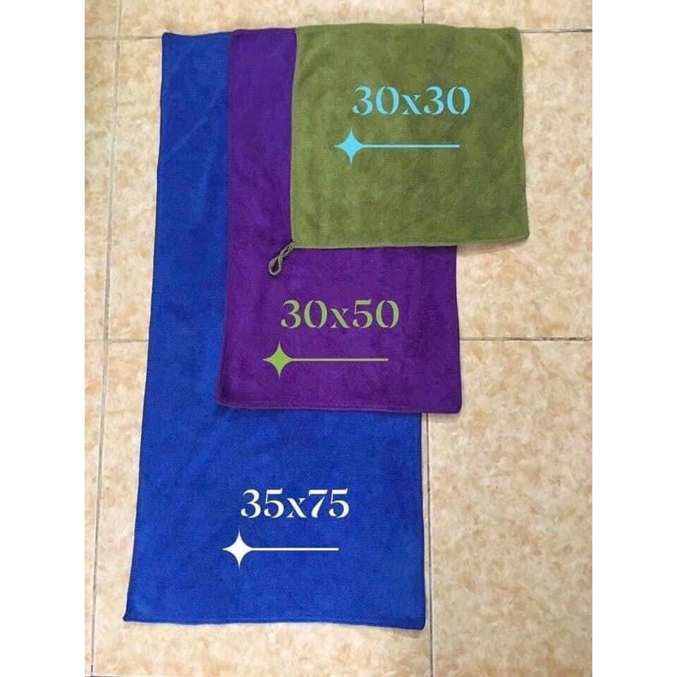 Set 20 kKhăn gội đầu 35x75 Microfiber Thấm Hút Tốt, Không Xổ Lông - Tiệm Nails, Tiệm Tóc