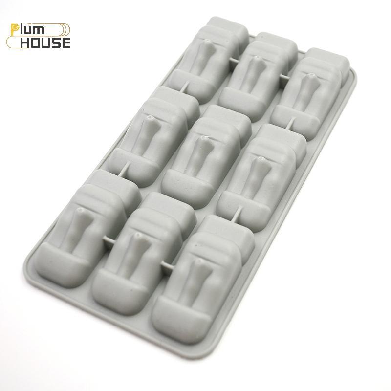 PlumHOUSE Đảo Phục Sinh Moai Tượng Đá Khay Đá Đá Viên DIY Khuôn Pudding Thạch Khuôn VN