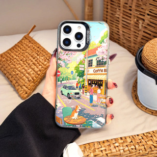 Ốp Lưng Iphone Phim hoạt hình thời trang Cho Iphone 7 xs xr 11 12 13 14 15 16 Pro Max Plus  leisure cafe coffee road
