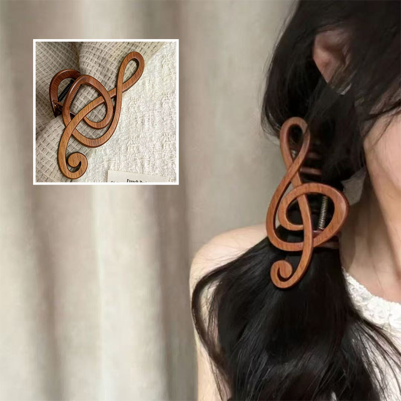 Mới Kẹp tóc cá mập bằng gỗ tinh tế - phụ kiện tóc thời trang