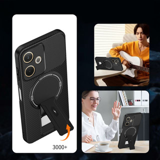 Dành Cho OPPO A5 Pro 5G Ốp điện thoại Carbon Tecture Lưng Cứng Cạnh Mềm Có Thể Gập Lại Đế Chống Sốc Chống Rơi Mỏng Bao