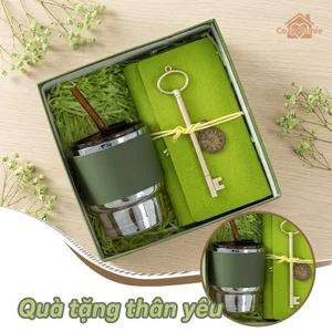 Bộ quà tặng xanh lá chất lượng cao hộp bìa cứng tinh tế dành cho bạn gái ngày sinh nhật Valentine