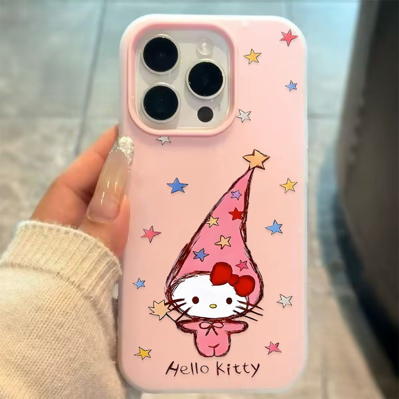 Ốp Lưng iPhone TPU Hoạ Tiết Da Mềm Pink Hello Cat Chống Sốc, Bảo Vệ Camera - iP X_Xs_Xr_11_12_13_14_15_16_Pro_Max_Air