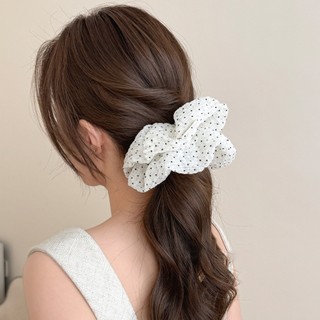 Kovoi Scrunchy Gạc Tươi Chấm Bi - Phù Hợp Cho Đuôi Ngựa và Style Lười