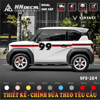 Tem dán xe VF3 - Decal dán xe VF3 MẪU TEM THỂ THAO CÁ TÍNH . 1 bộ dán 2 bên ( mẫu VF3 - 104 )