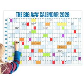 Wall Calendar 2026 Large Planner with Marker Full Year Wall Calendar with 100 Labels for Home Classroom Big Goals
