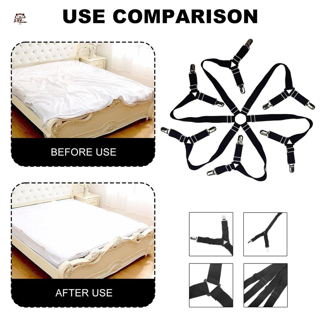 Dây buộc ga trải giường Crisscross Giữ ga trải giường chắc chắn và bó sát Kẹp ga trải giường Thích hợp cho các góc và nệm