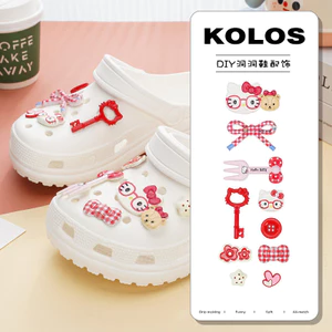 Phụ Kiện Giày Lỗ Dễ Thương Hellokitty Nơ Giày Hoa Thích Hợp Cho crocs Khóa Giày Có Thể Tháo Rời Khóa Giày Lỗ Khóa Giày Busch Khóa Giày Zhibixing ins Giày Hoa