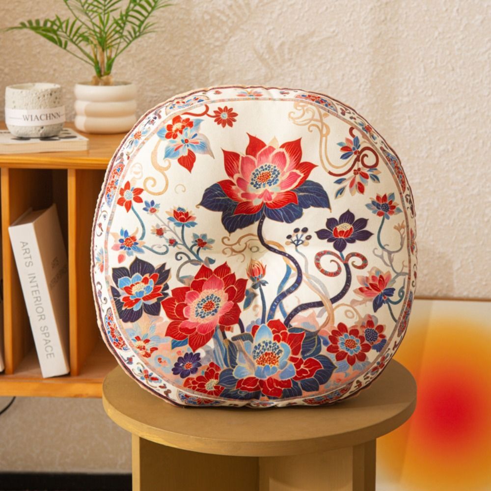 Đệm WANYEDI Tatami, Đệm Futon tròn sang trọng phong cách dân tộc, Đệm ghế lười thoáng khí dày 40cm hiện đại để trang trí nhà cửa
