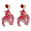 Kẹp tai rỗng Yoo Goldfish Piercing Needed Round Design Hợp kim Acrylic