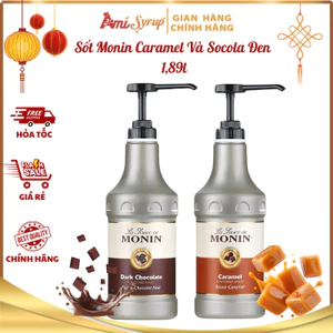Sốt Monin Socola Đen Và Caramel 1.89L Không Bao Gồm Vòi, Thơm Ngon Sánh Mịn Cho Ly Đồ Uống Cao Cấp