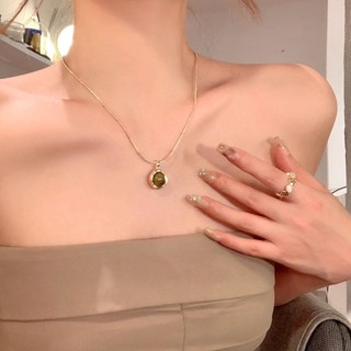 Vòng cổ đá mắt hổ cổ điển - Dây chuyền xương đòn dành cho nữ