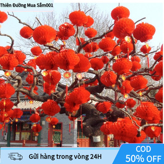 【COD】Đèn lồng giấy đỏ treo may mắn, bộ 10 chiếc tiện lợi, biến không gian sống thành khung cảnh lễ hội ấm cúng.