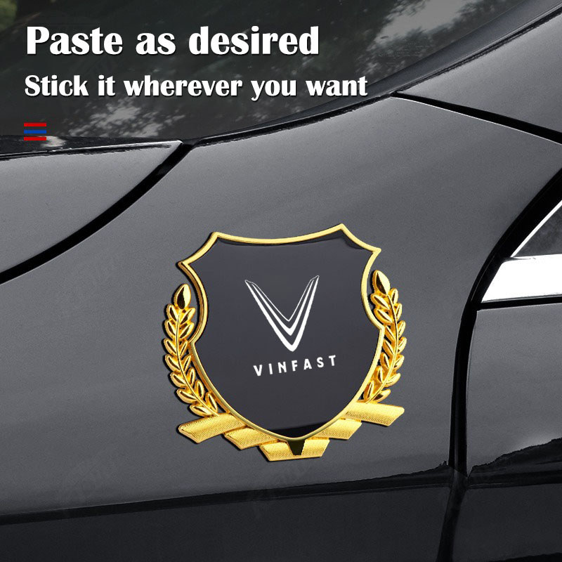 Vinfast Decal kim loại cửa sổ bên tai lúa mì, trang trí ô tô cho VF 8/VF 9/VF E34/Lux A/Fadil/President SA/VF E34