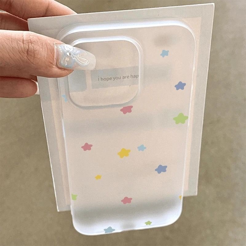 Ngôi sao màu sắc phù hợp với vỏ điện thoại 16PROMAX, iPhone 17, thú vị, vỏ mềm 15, vỏ mờ 14, vỏ có nhiều lỗ 13