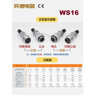 Cắm Hàng Không DS Mông Ổ Cắm WS16-2-3-4-5-7-9Pin-10 Core J Nam K Nữ TQ / ZQ Di Động