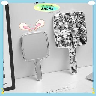 ZMONH Hình Dạng Lỏng Gương Vuông Cầm Tay Để Bàn Mỹ Phẩm Di Động Gương Trang Điểm Du Lịch Phong Cách Retro Gương Làm Đẹp Cho Túi Xách