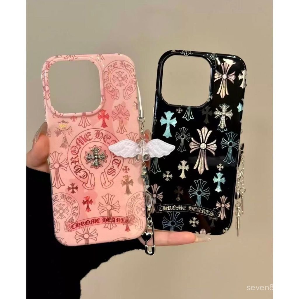 Ốp Điện Thoại Thích Hợp Cho iPhone 11 12 13 14 15 16 17 Pro max Plus Air Sweet Cool Pink Black Cross Vỏ Bảo Vệ Chống Sốc Bao Gồm Tất Cả RWNY