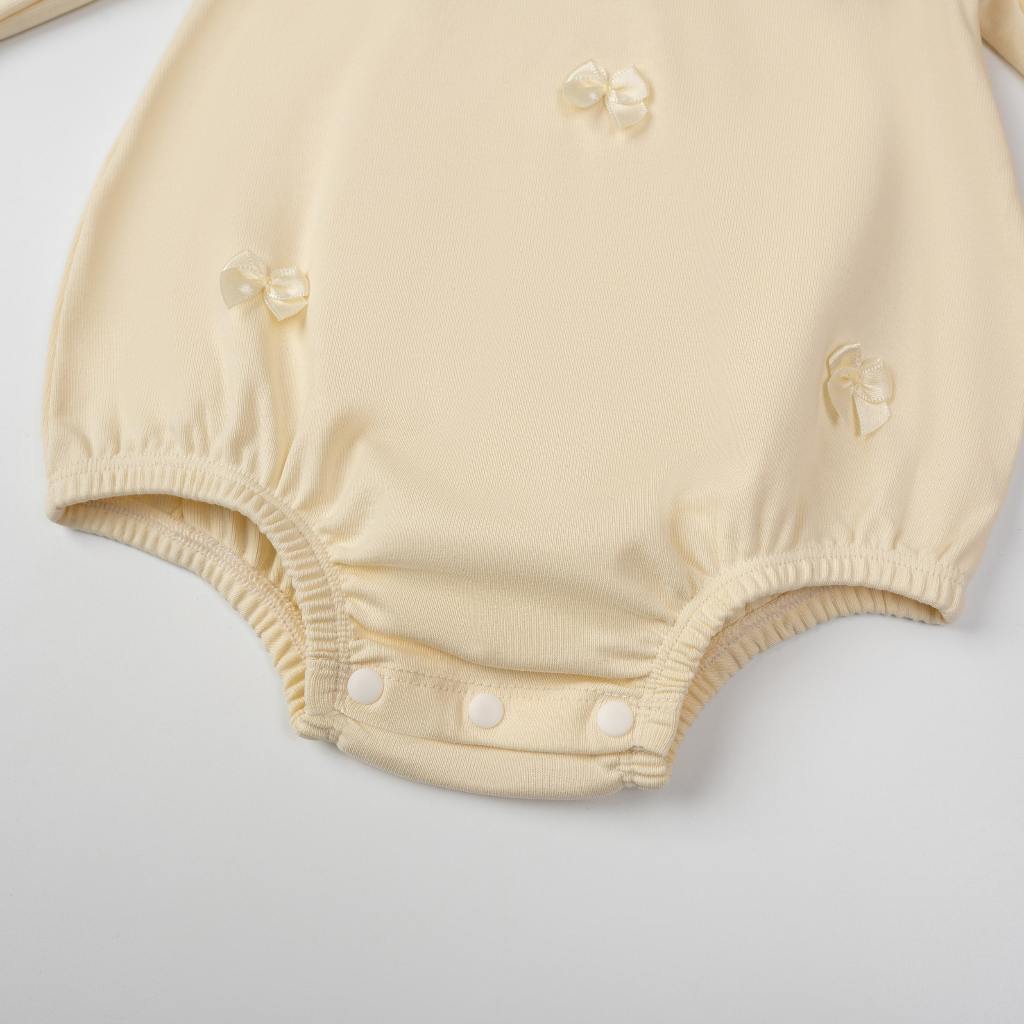 Body chip bé gái Unbee phối ren tặng mũ chất liệu nỉ modal mềm mịn thu đông 0–12M