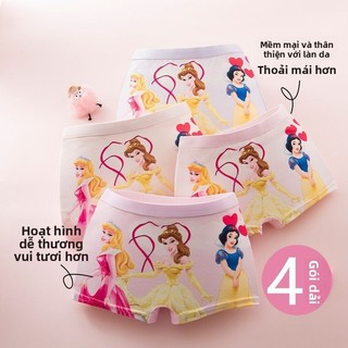 Quần lót bé gái My Little Pony – Dáng boxer bốn góc, cotton mềm mại, họa tiết hoạt hình, set 4 gói