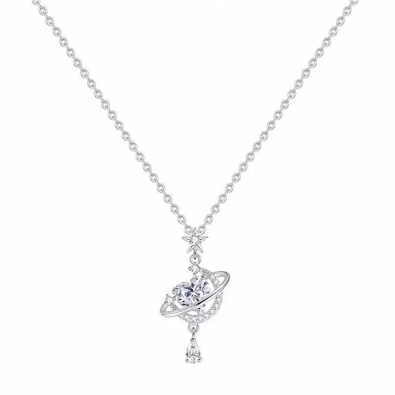 Vòng cổ mặt trăng trái tim giấc mơ bạc S925