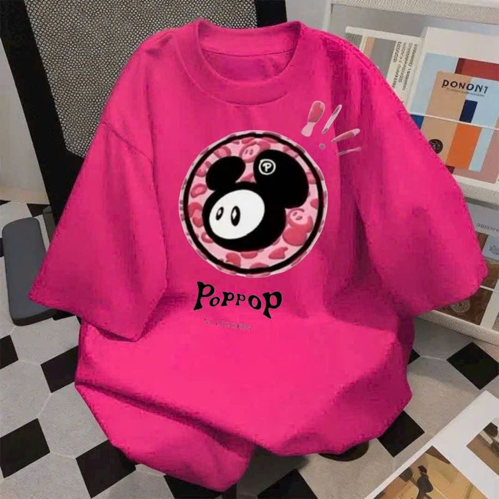 áo thun chữ POPOP  phong cách unisex form rộng cotton mẫu siêu hottrend