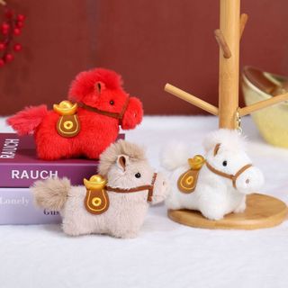 [HỎA TỐC HCM] Móc khóa ngựa nhồi bông cõng thỏi vàng may mắn ANGIHOME
