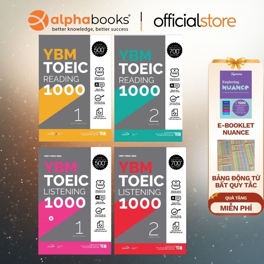 Sách - Combo YBM TOEIC 1000 (Trọn Bộ 4 Cuốn) - Chinh Phục Lộ Trình Toeic 500 - 700+ (Gamma Books) | BigBuy360 - bigbuy360.vn