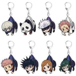 Anime Jujutsu Kaisen Key Chain Acrylic Cartoon Figure Yuji Itadori Kugisaki Nobara keychains Metal Holder Key Ring