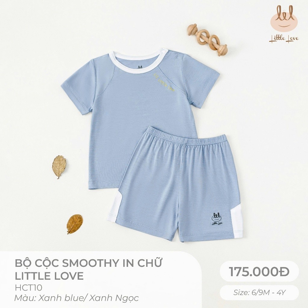 BỘ CỘC TAY VẢI SỢI TRE IN CHỮ LITTLE LOVE [ SIÊU MỀM, MÁT, MỊN CO DÃN VÀ THẤM HÚT TỐT] SZ 6/9M - 4Y (HCT10)