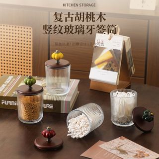 Retro Mỹ Thủy Tinh Bông Hộp Bảo Quản Giá Trị Cao Pháp Sáng Tạo Tăm Giá Đỡ Nha Khoa Bóng Trang Trí Đồ Trang Trí