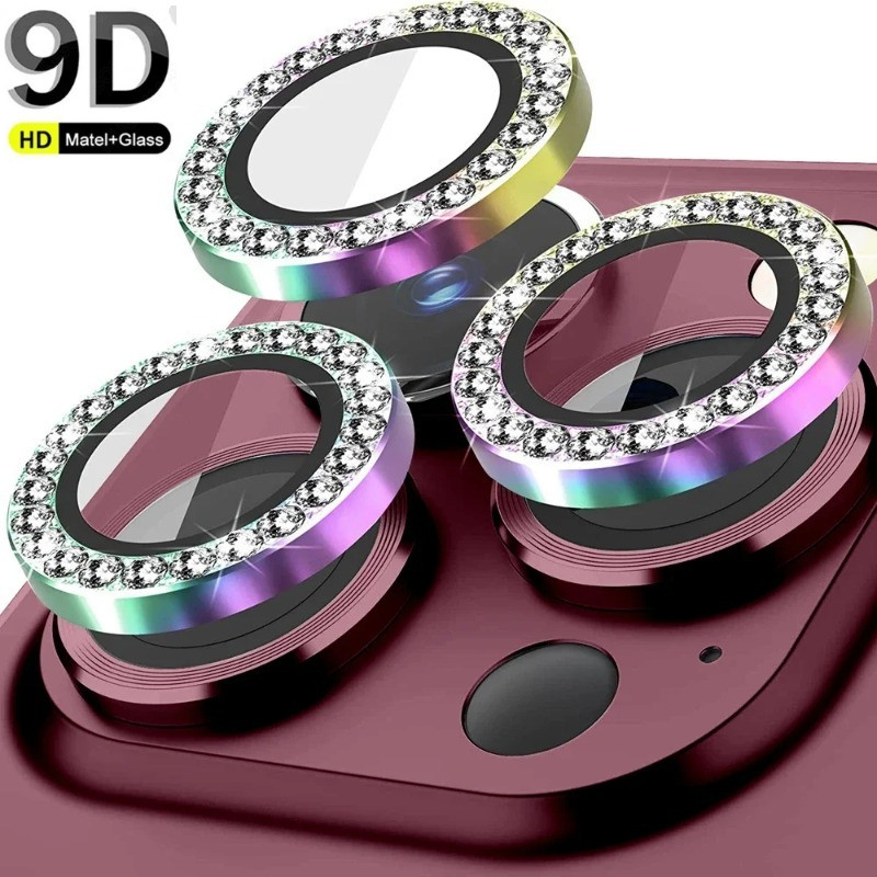 Dành Cho Apple iPhone 15 16 Pro Max Plus Điện Thoại Camera Bảo Vệ Ống Kính Vòng Dành Cho iPhone 15ProMax 15Pro 16ProMax 16Pro 16Plus 15Plus Kim Cương Kim Loại Bảo Vệ Ống Kính Kính Kính Phim