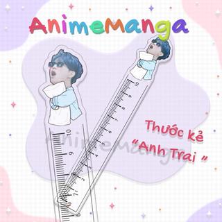 Thước kẻ anh trai caption boy dễ thương chất liệu acrylic mica trong suốt 10cm