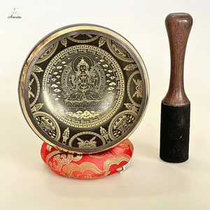 Chuông xoay Nepal 13 cm hoa văn Quan Âm Tứ Thủ - Chuông mõ - Chuông xoay Nepal - Chuông Mật Tông - CXNP273