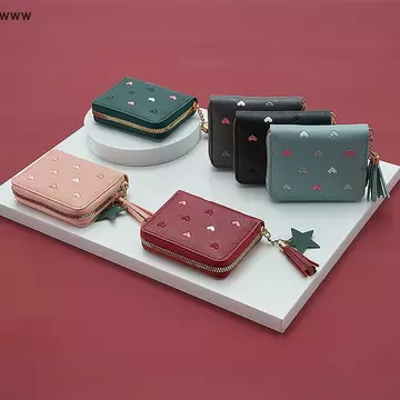 Phụ Nữ Ví phụ nữ mini nhỏ ngắn tua Ví cô gái dễ thương dây kéo PU da đồng xu Ví nữ tay ví ví