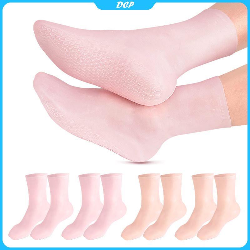 [DCP] 1 đôi vớ chăm sóc chân tại nhà Gel dưỡng ẩm Silicon bảo vệ gót chân chống nứt [VN]