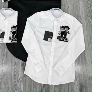 Áo Sơ Mi 2 Người Thổi Kèn The Best KCloset Somi Boy Phố Chất Cotton Mát Dày Dặn Dáng Rộng Nam Nữ NA88