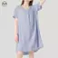 Váy ngủ ngắn tay cổ chữ V 100% Cotton màu trơn dành cho nữ / Váy ngủ Crepe hai lớp mùa hè / Thoải mái mềm mại thoáng khí có thể mặc bên ngoài One @ -