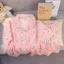 Bộ Đồ Ngủ Nữ Mây Cotton Đôi Ngắn Bé Gái Dễ Thương Nhỏ Ve Áo Ngắn Tay Loungewear Phù Hợp Với